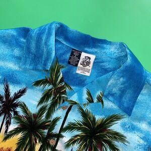 Vintage Hawaiian Shirt Mens Large Hula Girl Wrap‎ Around Rayon Kennington